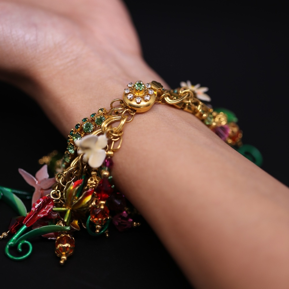 Colored 18k Gold Dipped Bracelet - image 1